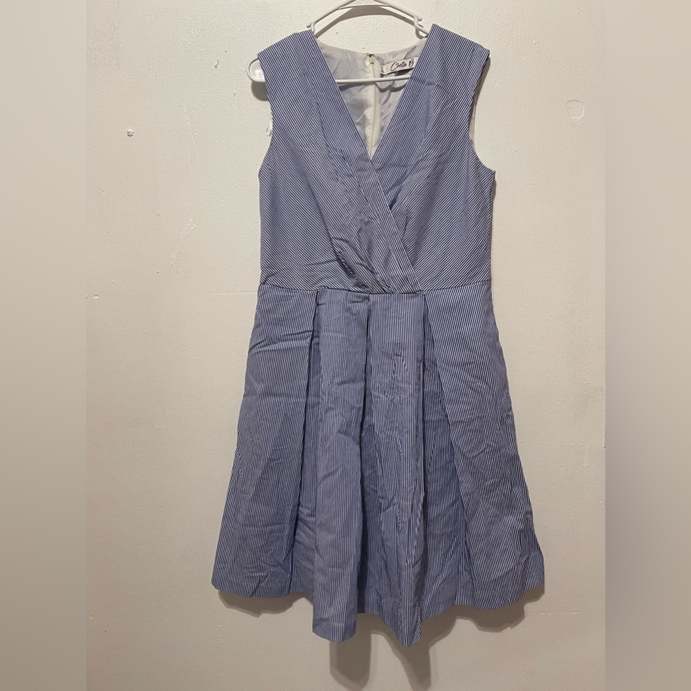 Chetta B Blue and White Dress